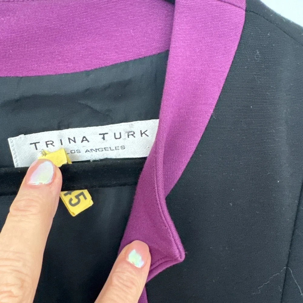 Trina Turk Fitted Dress Black/Plum - Picture 3 of 10